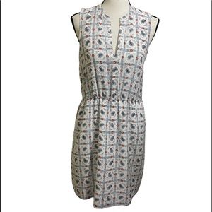 Madewell womens silk fitted paisley sleeveless above knee dress. Size 6